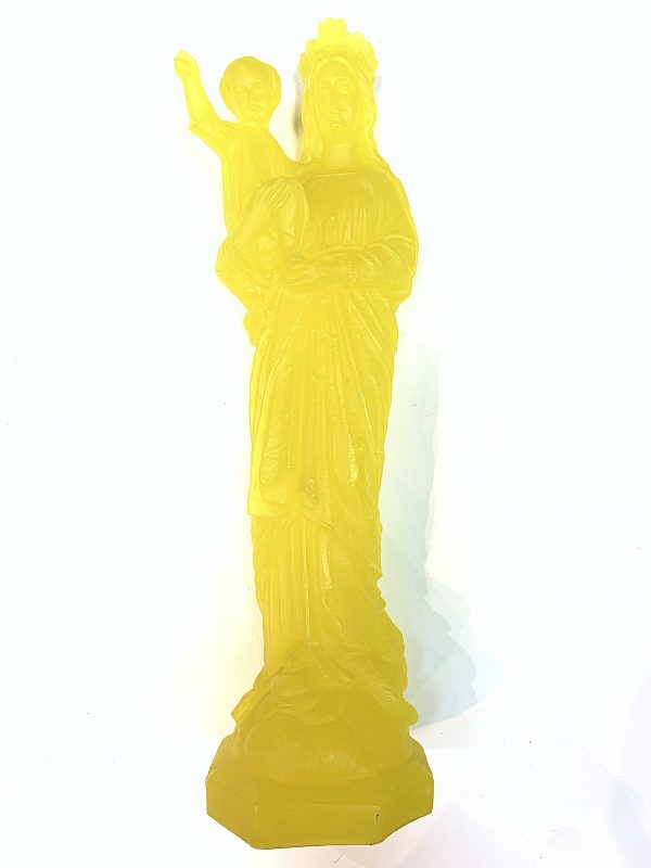Vierge à L'enfant Jaune Fluo - CIERGERIE DES PREMONTRES