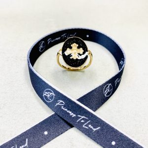 Bague HORTENSE Noir pailletté - PRINCESS TO LEND