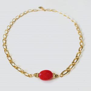 Collier PAISLEY JADE Rouge - PRINCESS TO LEND