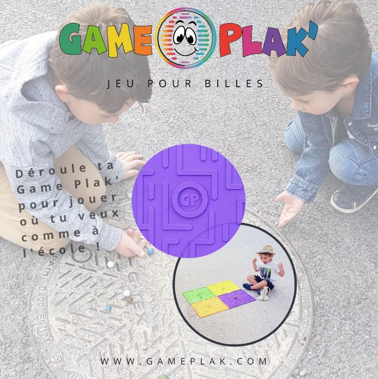 Plaque Jeu de Billes Violet - GAME PLAK
