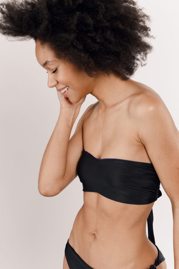 Bandeau LILI Noir et Marine Irisé - LILNA SWIMWEAR